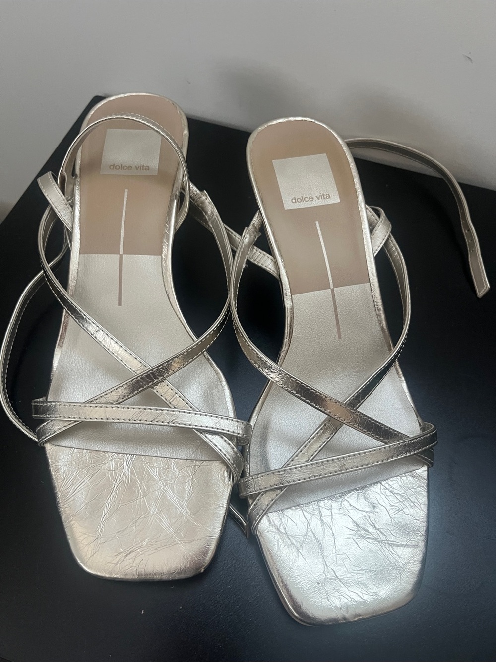 Dolce Vita Zamal Champagne Metallic Strappy Sandals